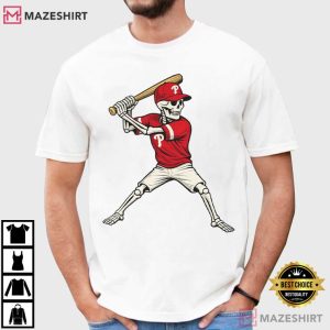 Philadelphia Phillies Skeleton Baseball Fan Sports T-Shirt