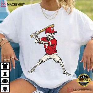 Philadelphia Phillies Skeleton Baseball Fan Sports T Shirt (2)