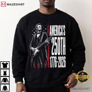 President Playing Guitar 4th Of July 250th Anniversary Patriotic T Shirt (1)