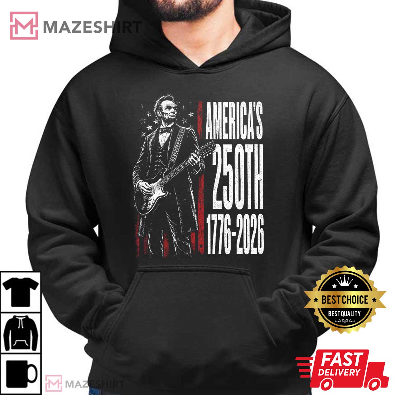 President Playing Guitar 4th Of July 250th Anniversary Patriotic T-Shirt President Playing Guitar 4th Of July 250th Anniversary Patriotic T-Shirt