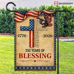 American Faith Patriotic 250th USA Freedom Cross Flag