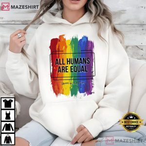 All Humans Are Equal Rainbow Brushstroke Pride LGBTQ T Shirt (2)