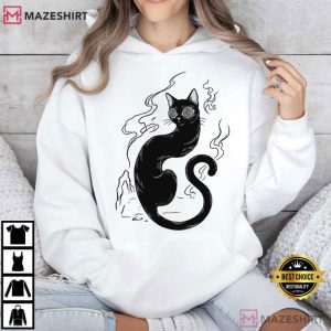 Trippy Psychedelic Cat Surreal Hypno Kitty T Shirt (1)