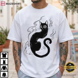 Trippy Psychedelic Cat Surreal Hypno Kitty T-Shirt