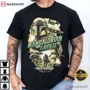 The Mandalorian And Grogu Poster Vintage Star Wars T Shirt (1)
