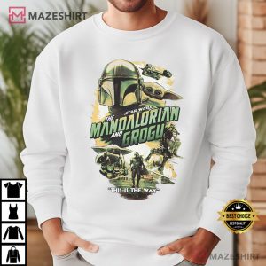 The Mandalorian And Grogu Poster Vintage Star Wars T Shirt (2)