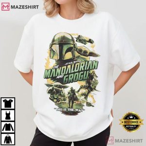 The Mandalorian And Grogu Poster Vintage Star Wars T Shirt (3)