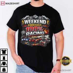 Weekend Forecast Racing Car Graphic T-Shirt