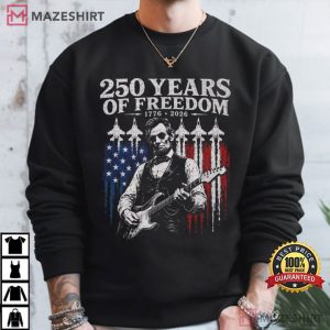 Abraham Lincoln Playing Electric Guitar Patriotic 4th Of July T Shirt (1)