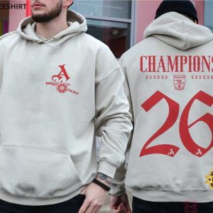 Arsenal Football Club Gunners Champions 2026 Football T Shirt (4)