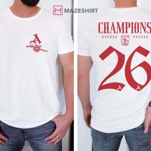 Arsenal Football Club Gunners Champions 2026 Football T Shirt (1)
