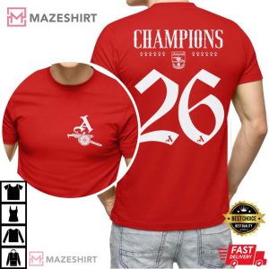 Arsenal Football Club Gunners Champions 2026 Football T Shirt (2)