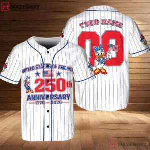 Disney Mickey And Friends Daisy Patriotic Custom Baseball Jersey (2)