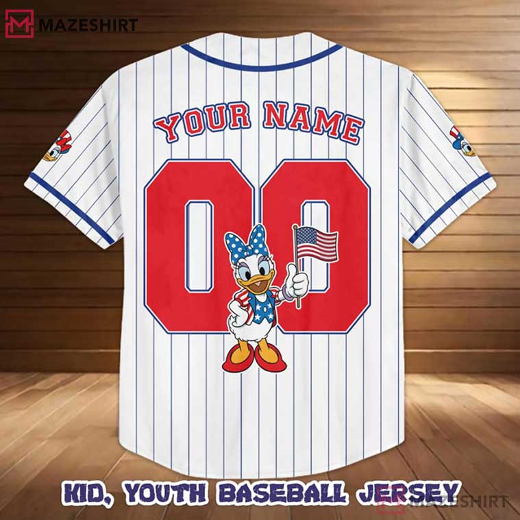 Disney Mickey And Friends Daisy Patriotic Custom Baseball Jersey Disney Mickey And Friends Daisy Patriotic Custom Baseball Jersey