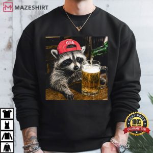 Raccoon Beer Funny 4th Of July Patriotic USA T Shirt (4)