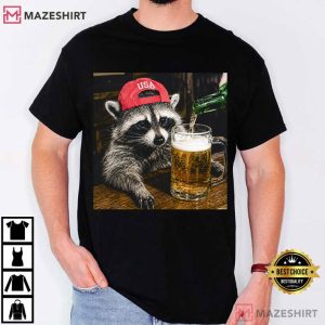 Raccoon Beer Funny 4th Of July Patriotic USA T Shirt (1)