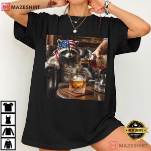 Raccoon Drinking Drunk Trash Panda Parody Funny T Shirt (4)