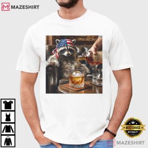 Raccoon Drinking Drunk Trash Panda Parody Funny T Shirt (1)