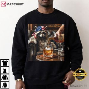 Raccoon Drinking Drunk Trash Panda Parody Funny T Shirt (2)