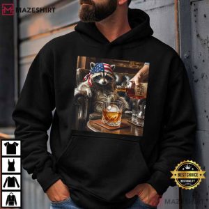 Raccoon Drinking Drunk Trash Panda Parody Funny T Shirt (3)