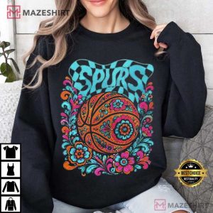 San Antonio Spurs Basketball Fiesta Floral T Shirt (1)