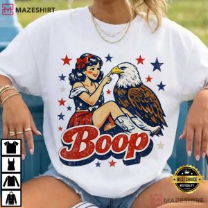 Boop Eagle Funny Patriotic 4th Of July Retro America T-Shirt