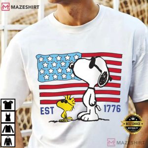 America 250th Anniversary Funny 4th Of July Patriotic Snoopy T Shirt (1)