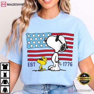 America 250th Anniversary Funny 4th Of July Patriotic Snoopy T Shirt (2)