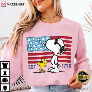 America 250th Anniversary Funny 4th Of July Patriotic Snoopy T Shirt (3)