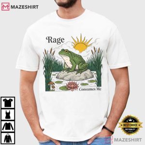 Rage Consumes Me Funny Frog Meme Vintage Goblincore T-Shirt