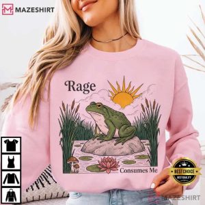 Rage Consumes Me Funny Frog Meme Vintage Goblincore T Shirt (2)