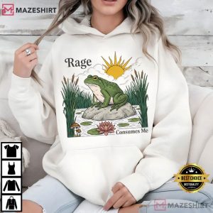 Rage Consumes Me Funny Frog Meme Vintage Goblincore T Shirt (3)