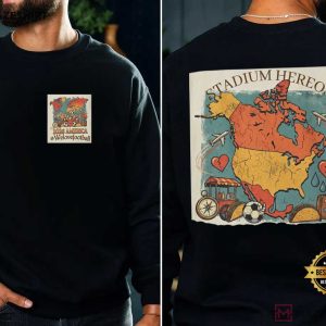 America Soccer World Cup 2026 North America Map Football T Shirt (4)