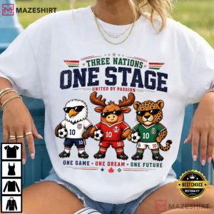 Three Nations One Stage Soccer USA Mexico Canada Mascot T Shirt (4)