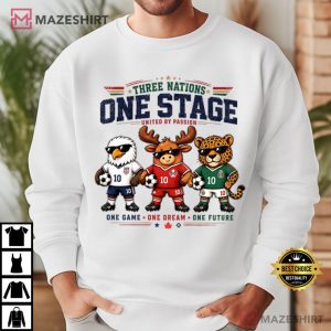 Three Nations One Stage Soccer USA Mexico Canada Mascot T Shirt (1)