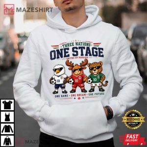 Three Nations One Stage Soccer USA Mexico Canada Mascot T Shirt (2)