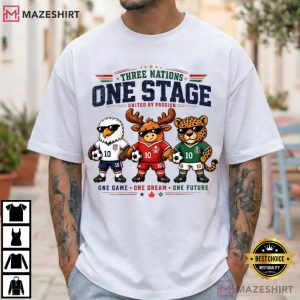 Three Nations One Stage Soccer USA Mexico Canada Mascot T Shirt (3)