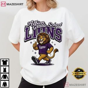 Albion Grade School Lions Mascot School Spirit T Shirt (1)