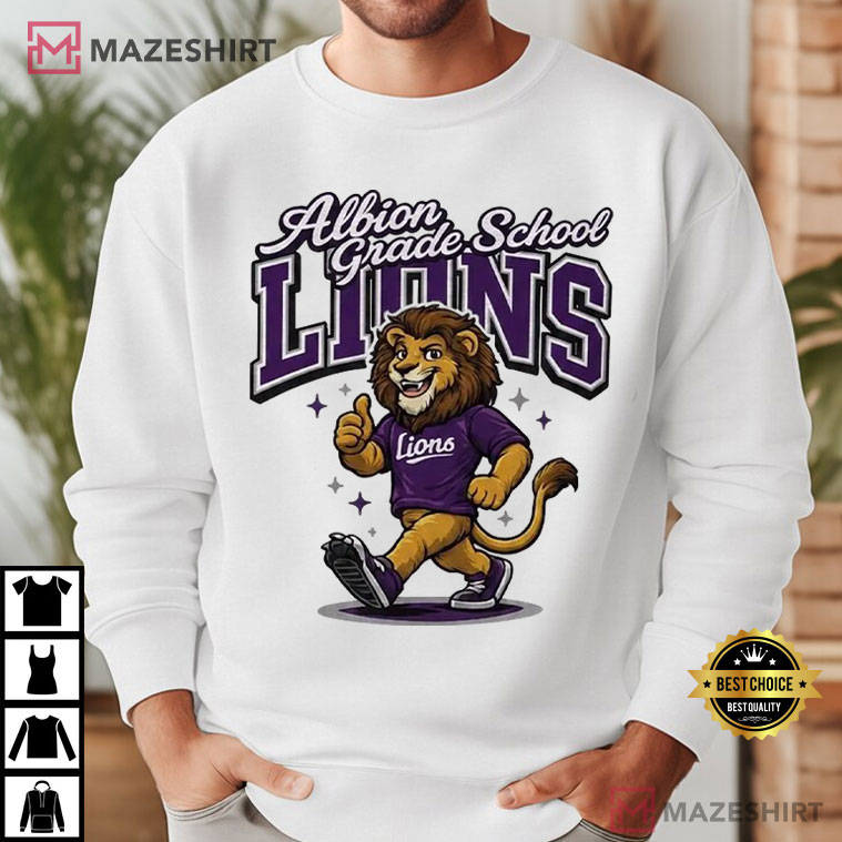 Albion Grade School Lions Mascot School Spirit T-Shirt Albion Grade School Lions Mascot School Spirit T-Shirt