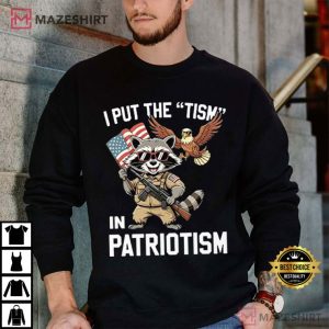 Raccoon I Put The Tism In Patriotism 4th Of July T Shirt (3)