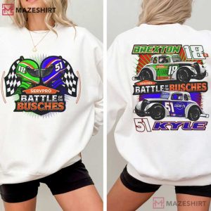 Battle Of The Busches Racing Helmet Nascar Graphic T Shirt (4)