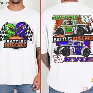 Battle Of The Busches Racing Helmet Nascar Graphic T Shirt (1)