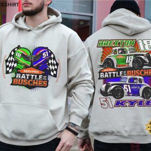 Battle Of The Busches Racing Helmet Nascar Graphic T Shirt (3)