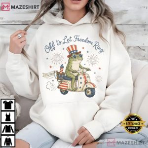 Off To Let Freedom Ring Patriotic Frog 4th Of July T Shirt (4)
