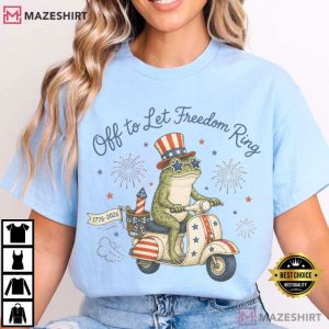 Off To Let Freedom Ring Patriotic Frog 4th Of July T Shirt (1)