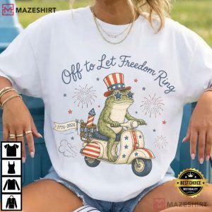 Off To Let Freedom Ring Patriotic Frog 4th Of July T Shirt (2)
