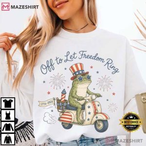 Off To Let Freedom Ring Patriotic Frog 4th Of July T Shirt (3)