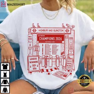 Arsenal Carl Bourke Art Champions Of Highbury And Islington T Shirt (4)