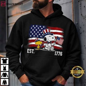 Patriotic Snoopy 4th Of July USA Flag T Shirt (4)