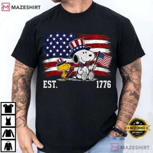 Patriotic Snoopy 4th Of July USA Flag T Shirt (1)
